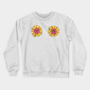 Peace symbol and sunflowers Crewneck Sweatshirt